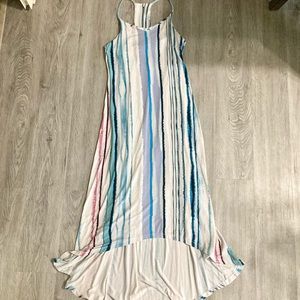 High-Low Tie Dye Stripe Dress